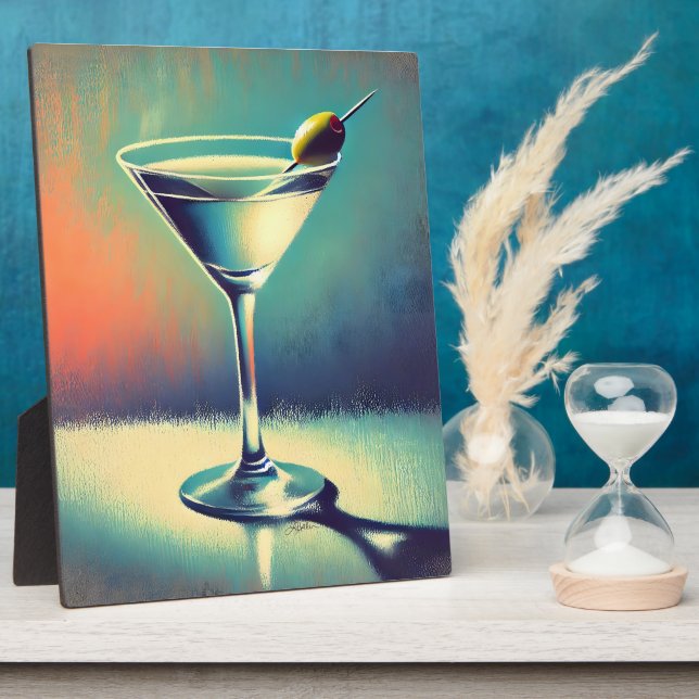 Mid Century I Love The Blues Martini Art Fotoplatte (Seite)