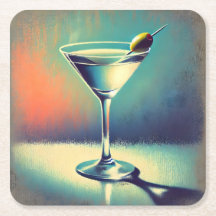 Mid Century I Love The Blues Martini Art