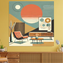 Mid-Century-Interieurdesign Wohnzimmer im Sonnenau
