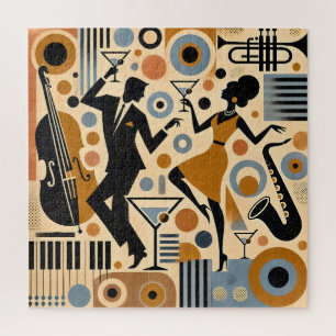 Mid Century Jazz Age Minimalistische Kunst Martini Puzzle