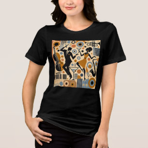 Mid Century Jazz Age Minimalistische Kunst Martini Tri-Blend Shirt