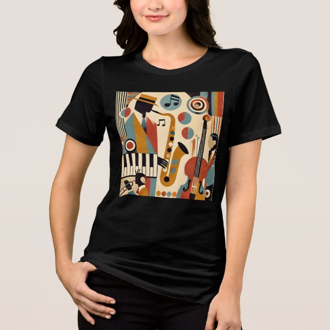 Mid Century Jazz Age Modern Minimalist Trio Tri-Blend Shirt (Vorderseite)