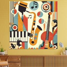 Mid Century Jazz Age Moderne Minimalistische Trio Leinwanddruck