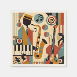 Mid Century Jazz Age Moderne Minimalistische Trio Serviette