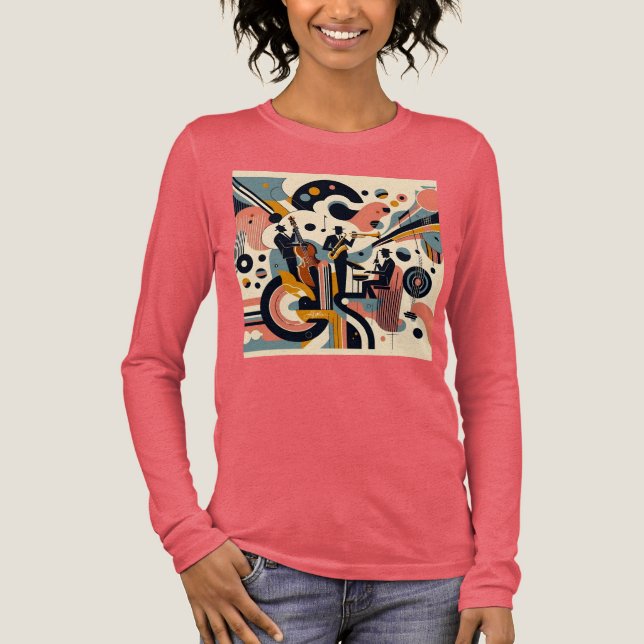 Mid Century Jazz Age Psychedelic Trio Tri-Blend Shirt (Vorderseite)