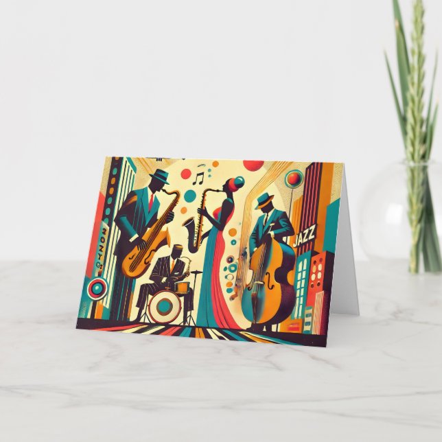 Mid Century Jazz Age Quartett Karte (Vorderseite)