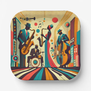 Mid Century Jazz Age Quartett Pappteller