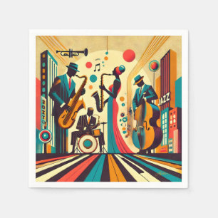 Mid Century Jazz Age Quartett Serviette