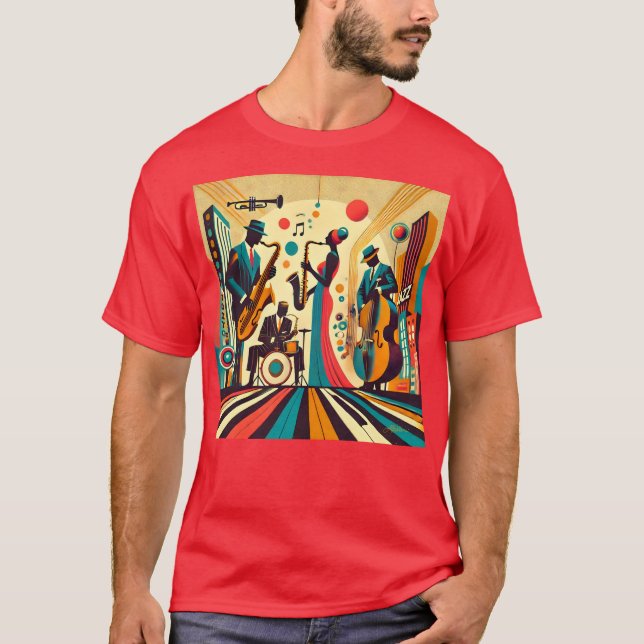 Mid Century Jazz Age Quartett T-Shirt (Vorderseite)