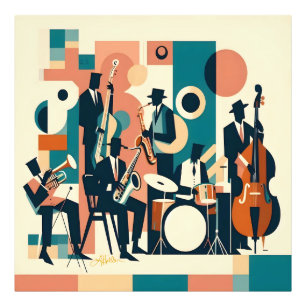 Mid Century Jazz Age Sextett Fotodruck