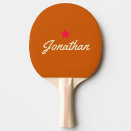 Mid-Century-Kürbis Vintage-Stern-Signatur Tischtennis Schläger