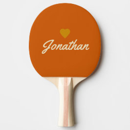 Mid-Century Kürbis Vintage YE Herz Signatur Tischtennis Schläger