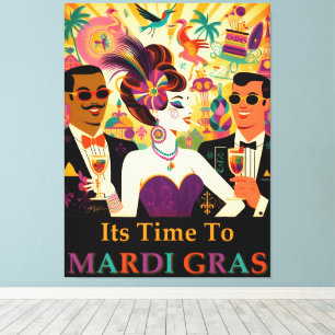 Mid Century Mardi Gras Cocktail Party Leinwanddruck