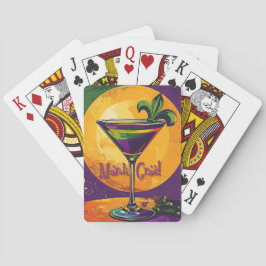 Mid Century Mardi Gras Sonnenuntergang Fleur De Li Spielkarten