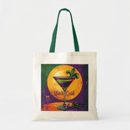 Mid Century Mardi Gras Sonnenuntergang Fleur De Li Tragetasche
