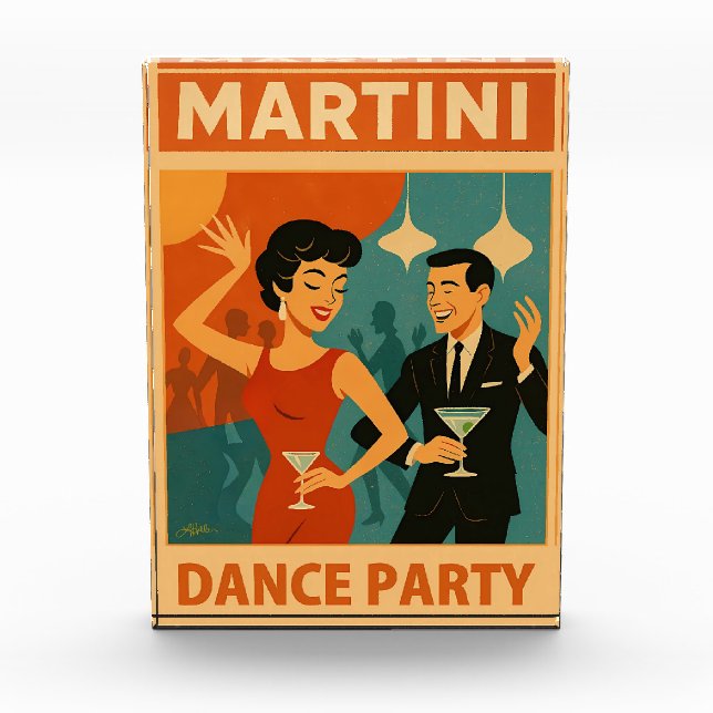 Mid Century Martini Dance Party Fotoblock (Vorderseite)