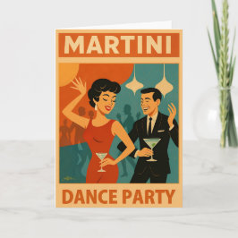 Mid Century Martini Dance Party Karte