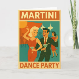 Mid Century Martini Dance Party Karte