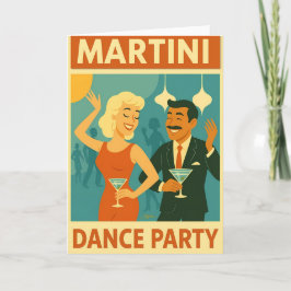 Mid Century Martini Dance Party Karte