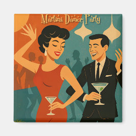 Mid Century Martini Dance Party Magnet