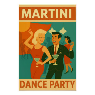 Mid-Century-Martini-Tanzparty Poster