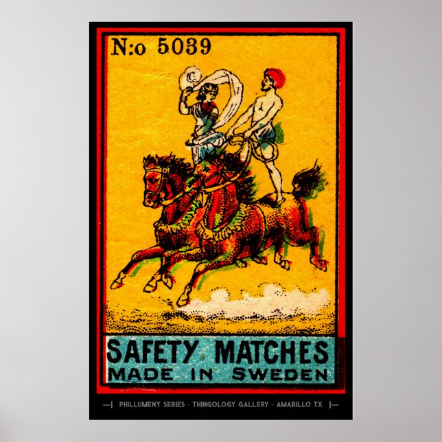 Mid Century Matchbox Cover Art Poster (Vorne)