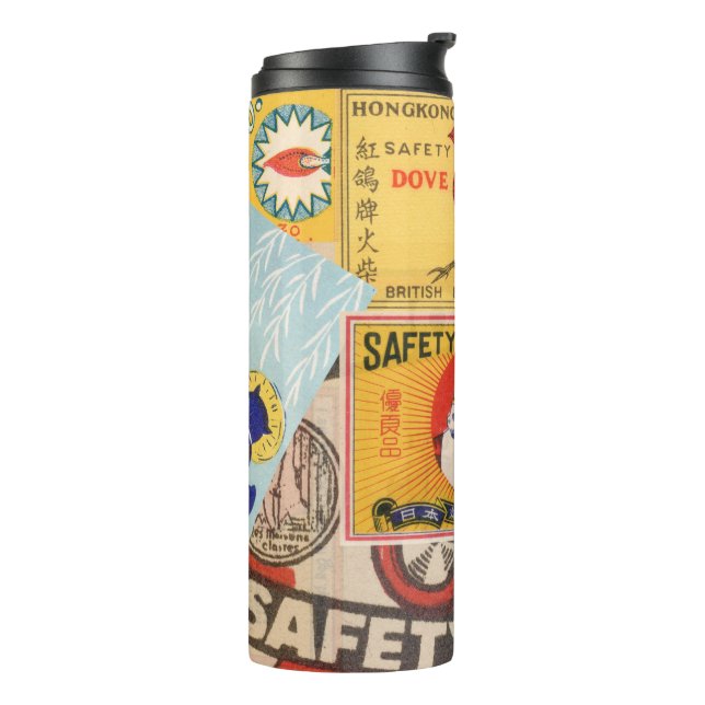 Mid Century Matchbox Cover Art Thermosbecher (Nach links gedreht)