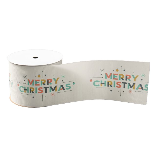 Mid-Century Merry Christmas – Retro Style Ripsband (Spule)