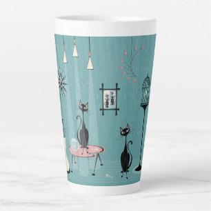 Mid Century Mischief / Katze mit roten Pfoten II B Milchtasse