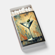 Mid Century Mixed Media Martini Art 