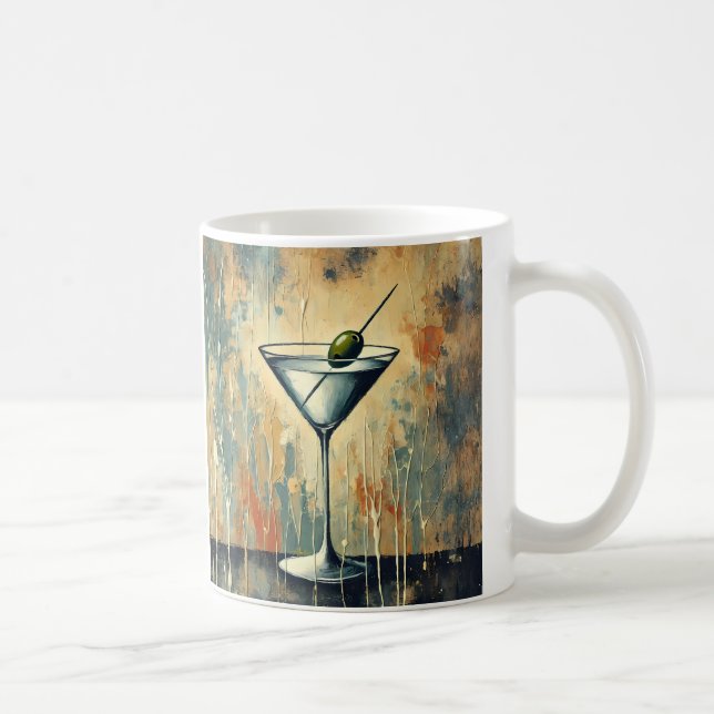 Mid Century Mixed Media Martini Art Kaffeetasse (Rechts)