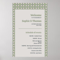 Mid Century Mod Retro Wedding Olive Green Programm