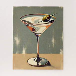 Mid Century Modern 1 Olive Martini Gemälde Puzzle
