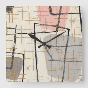 Mid Century Modern Abstract Acrylic Wall Clock Quadratische Wanduhr