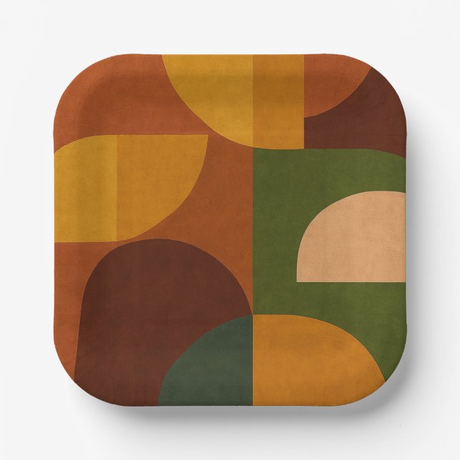 Mid-Century Modern Abstract Composition Pappteller (Vorderseite)