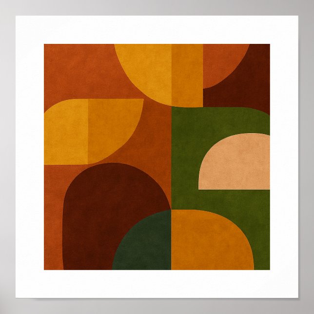 Mid-Century Modern Abstract Composition Poster (Vorne)