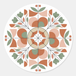 Mid-Century Modern Abstract Floral Sticker