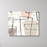 Mid Century Modern Abstraktes Bild auf Spannleinwa