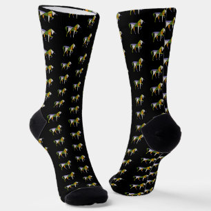 Mid-Century-Modern-Abstraktes-Einhorn-Tangram-Tier Socken