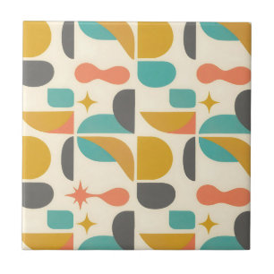 Mid-Century-Modern-Abstraktes Muster Fliese