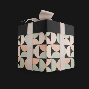 Mid Century Modern abstraktes Muster neutral  Geschenkpapier Set
