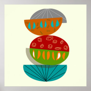 Mid-Century Modern Abstraktes Poster #54