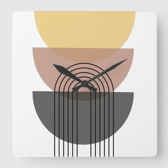 Mid Century Modern Acrylic Wall Clock Quadratische Wanduhr (Vorderseite)