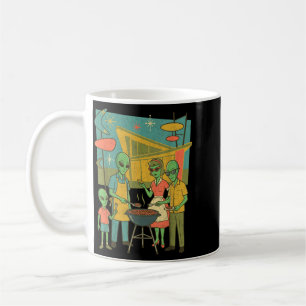Mid Century Modern Alien Bbq Familie Retro 1950er Kaffeetasse