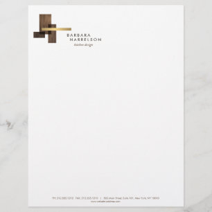 Mid-Century Modern Architektur-Logo II auf Weiß Briefbogen