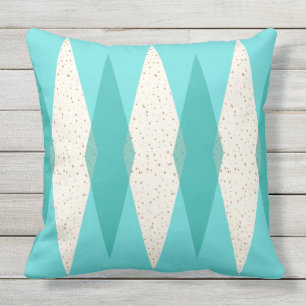 Mid Century Modern Argyle Outdoor Kissen
