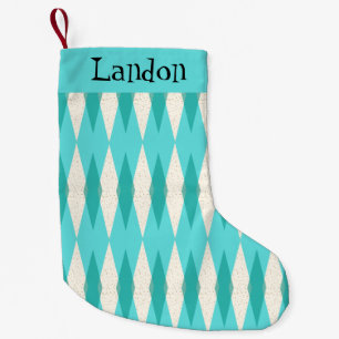 Mid Century Modern Argyle-Weihnachtsstrumpf Kleiner Weihnachtsstrumpf