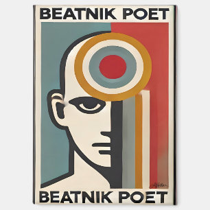 Mid Century Modern Art Beatnik Dichter Magnet