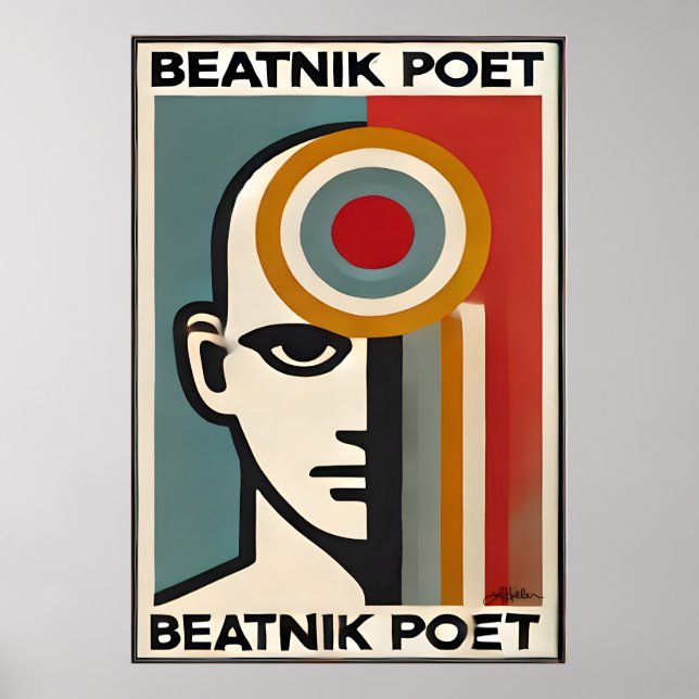 Mid Century Modern Art Beatnik Dichter Poster (Vorne)