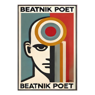 Mid Century Modern Art Beatnik Poet Fotodruck